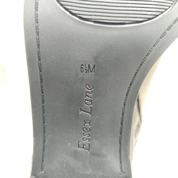 Essex Lane Womens Ankle Boots 6.5 Black Leather Elegant Chic Buckle Strap Bootie - Picture 8 of 9